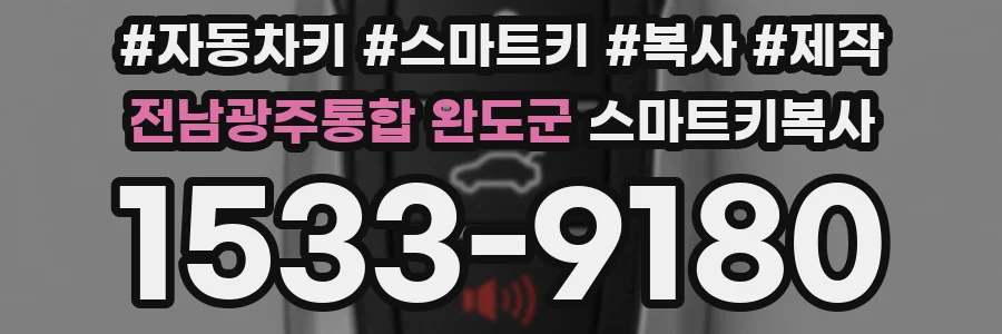 전남광주통합 완도군 스마트키복사
