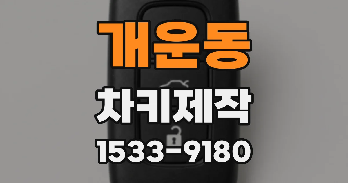 개운동 차키제작