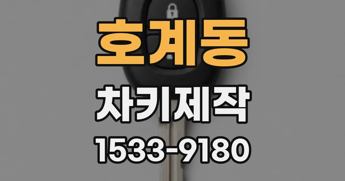 호계동 차키제작