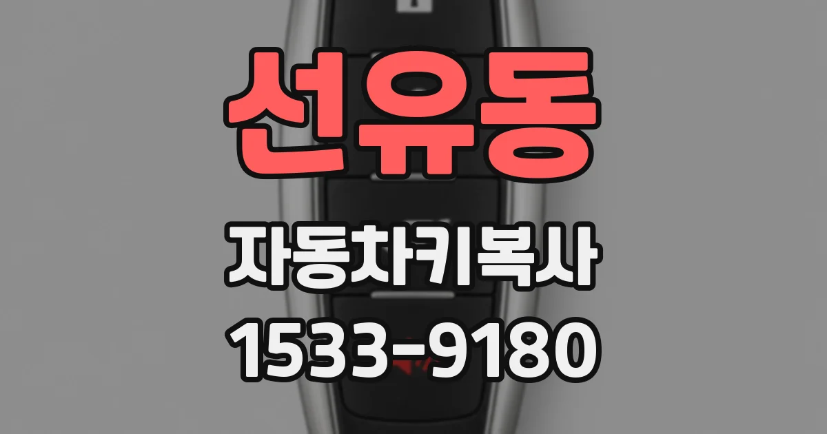 선유동 자동차키복사