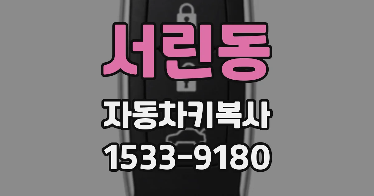서린동 자동차키복사