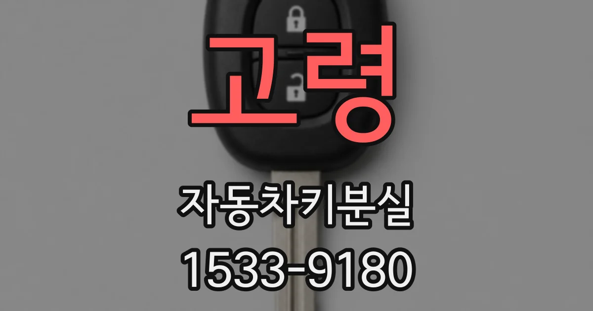 고령 자동차키분실