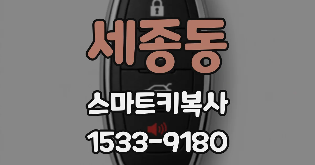 세종동 스마트키복사