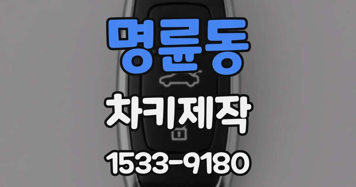 명륜동 차키제작