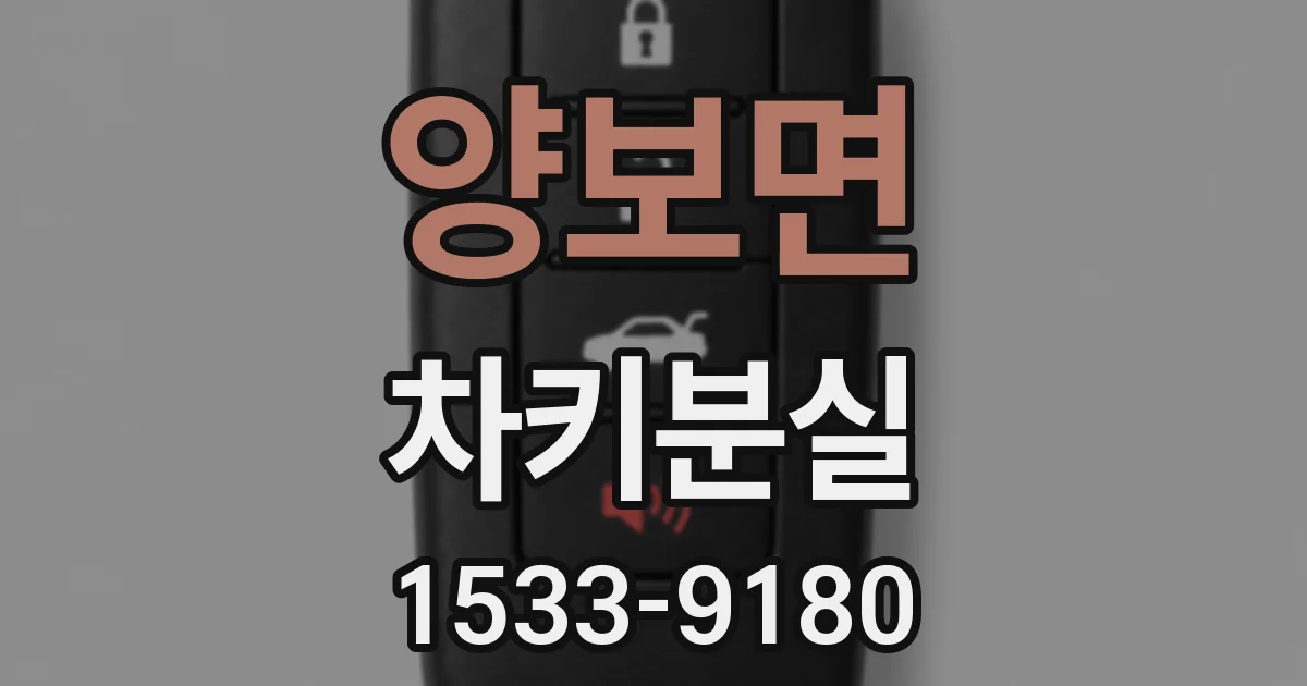 양보면 차키분실