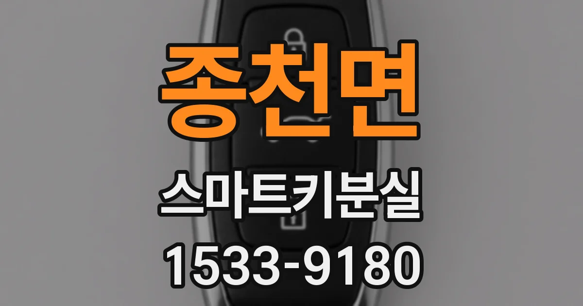 종천면 스마트키분실