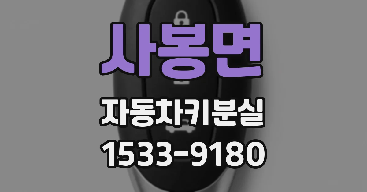 사봉면 자동차키분실