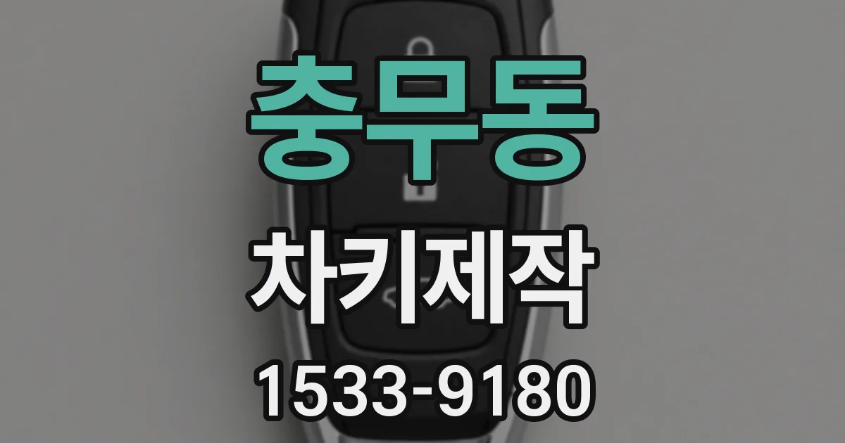 충무동 차키제작