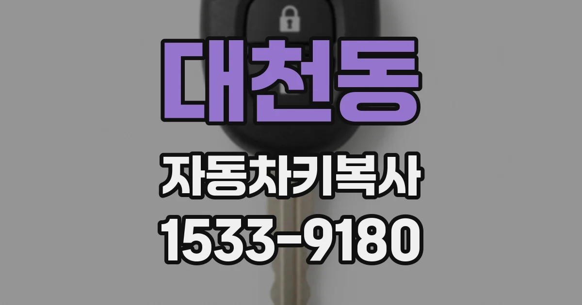 대천동 자동차키복사