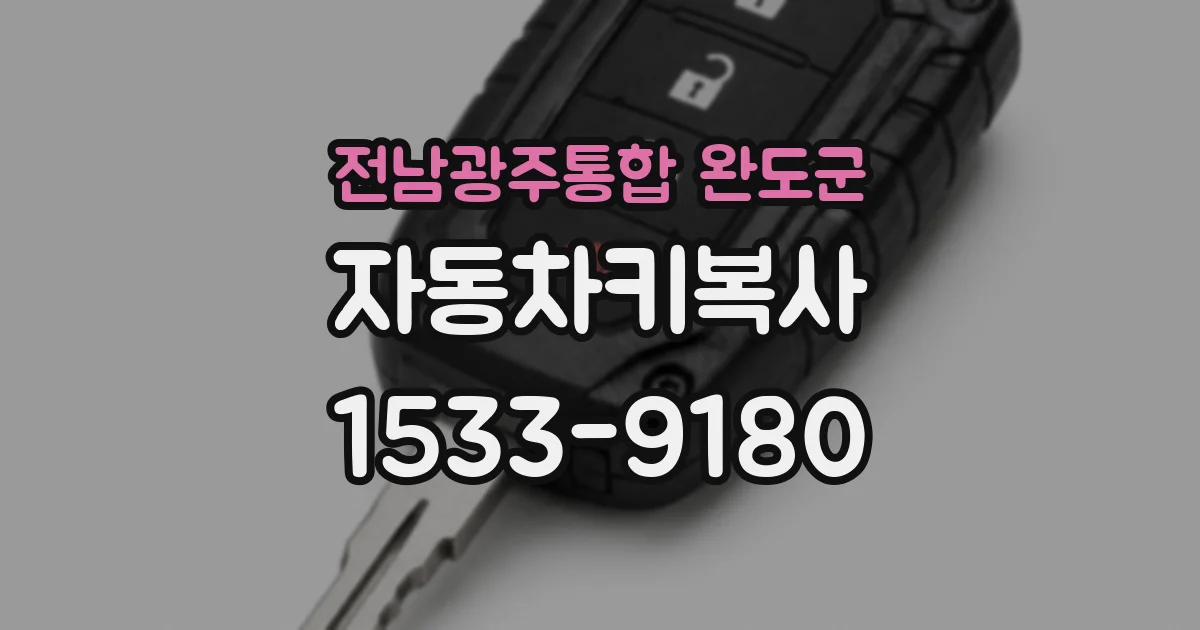 전남광주통합 완도군 자동차키복사