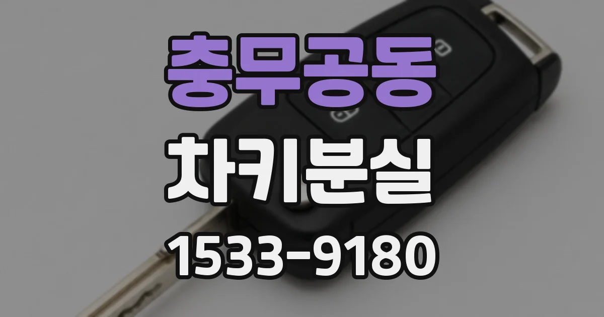 충무공동 차키분실