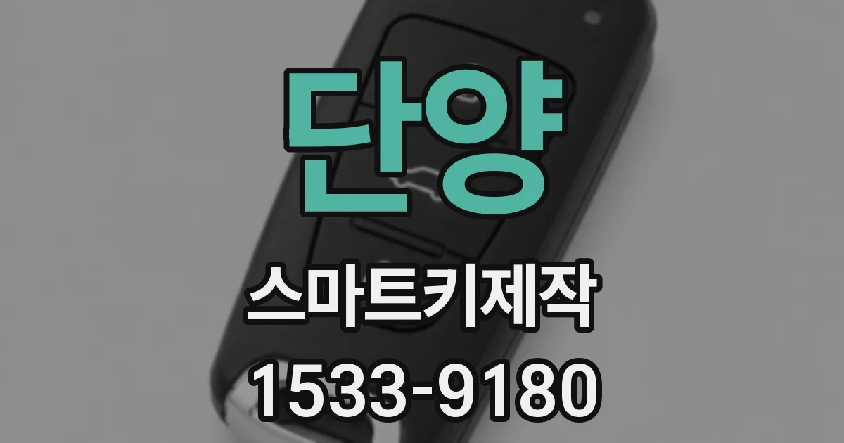 단양 스마트키제작