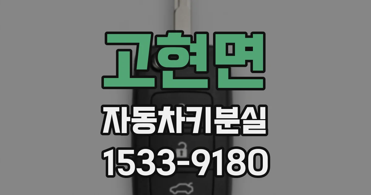 고현면 자동차키분실