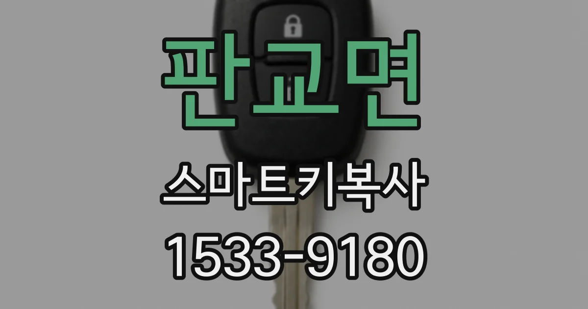 판교면 스마트키복사