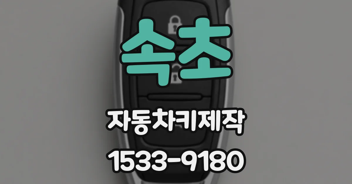 속초 자동차키제작
