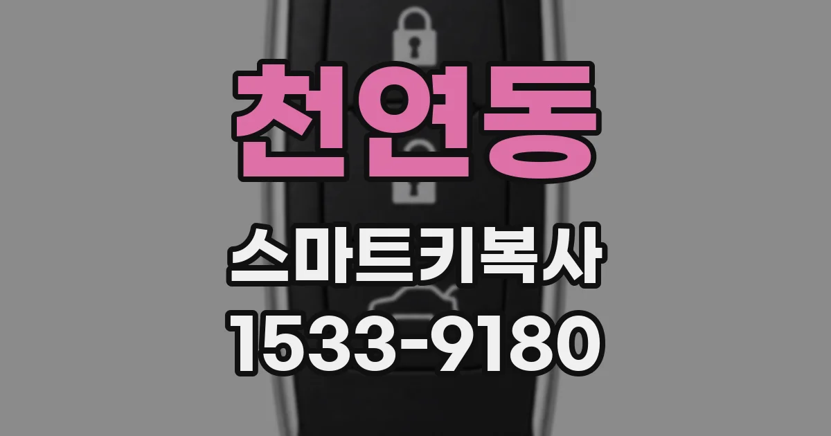 천연동 스마트키복사