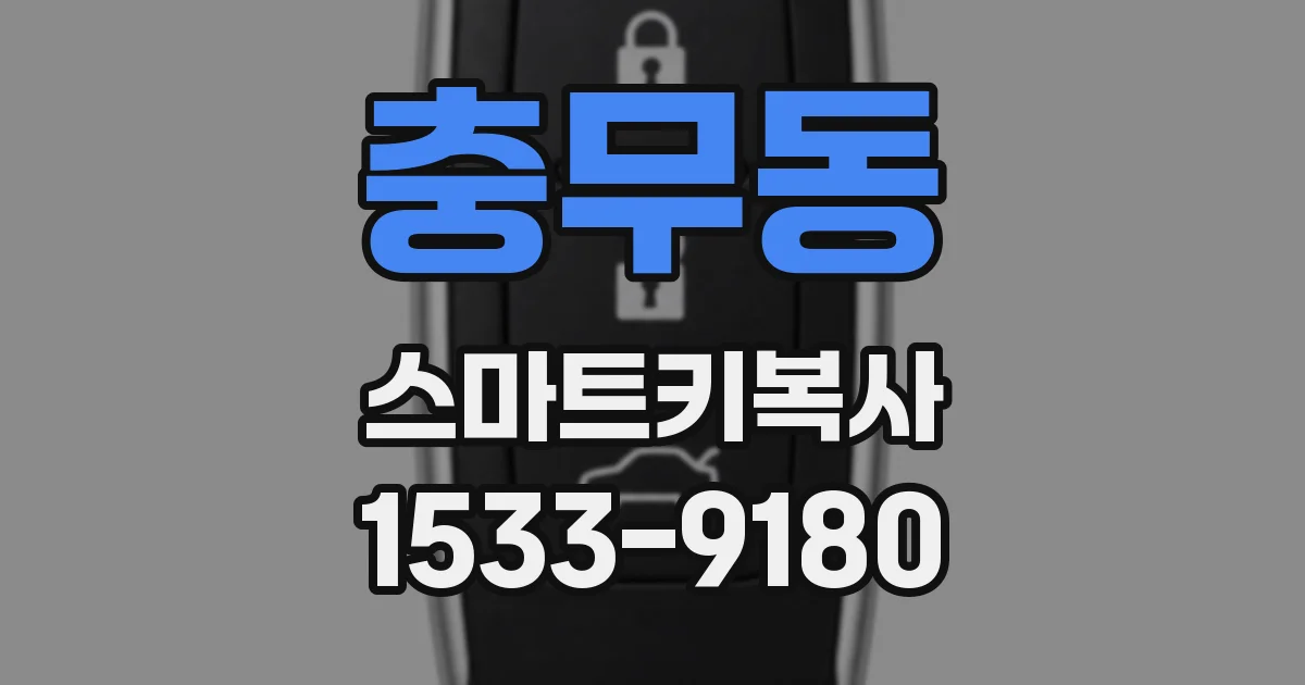충무동 스마트키복사