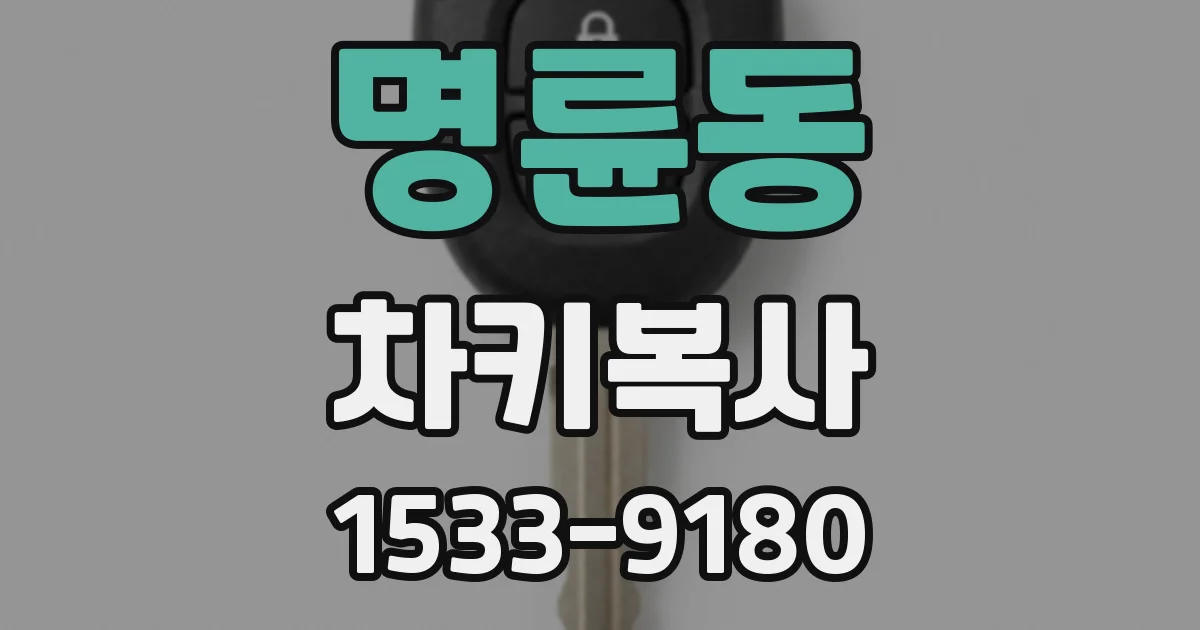 명륜동 차키복사