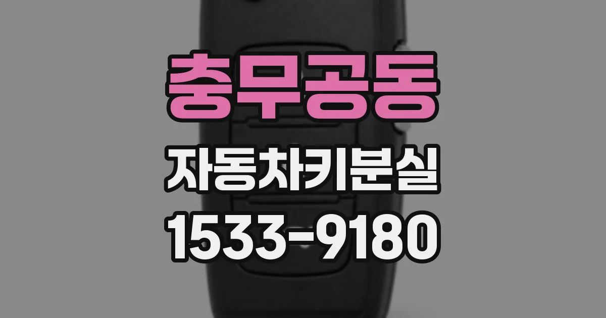 충무공동 자동차키분실