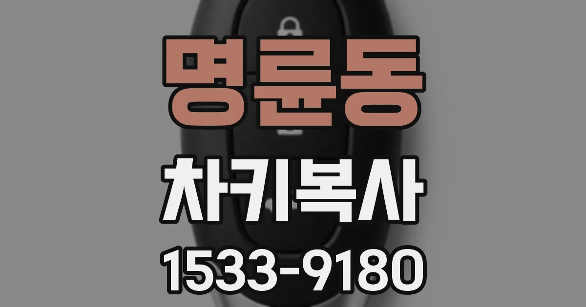명륜동 차키복사