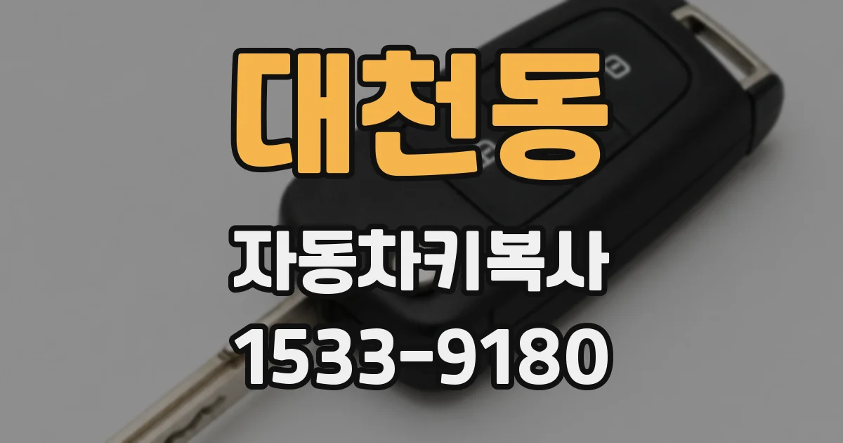 대천동 자동차키복사
