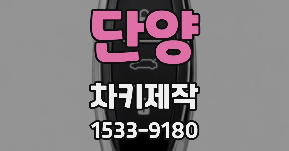 단양 차키제작