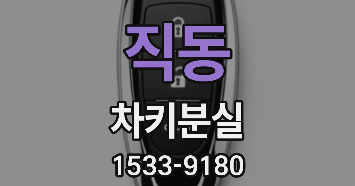 직동 차키분실