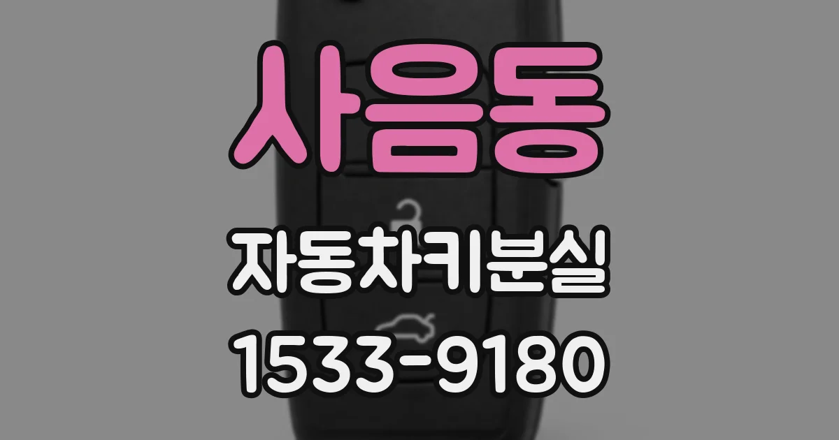사음동 자동차키분실