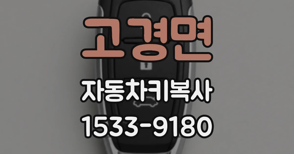 고경면 자동차키복사
