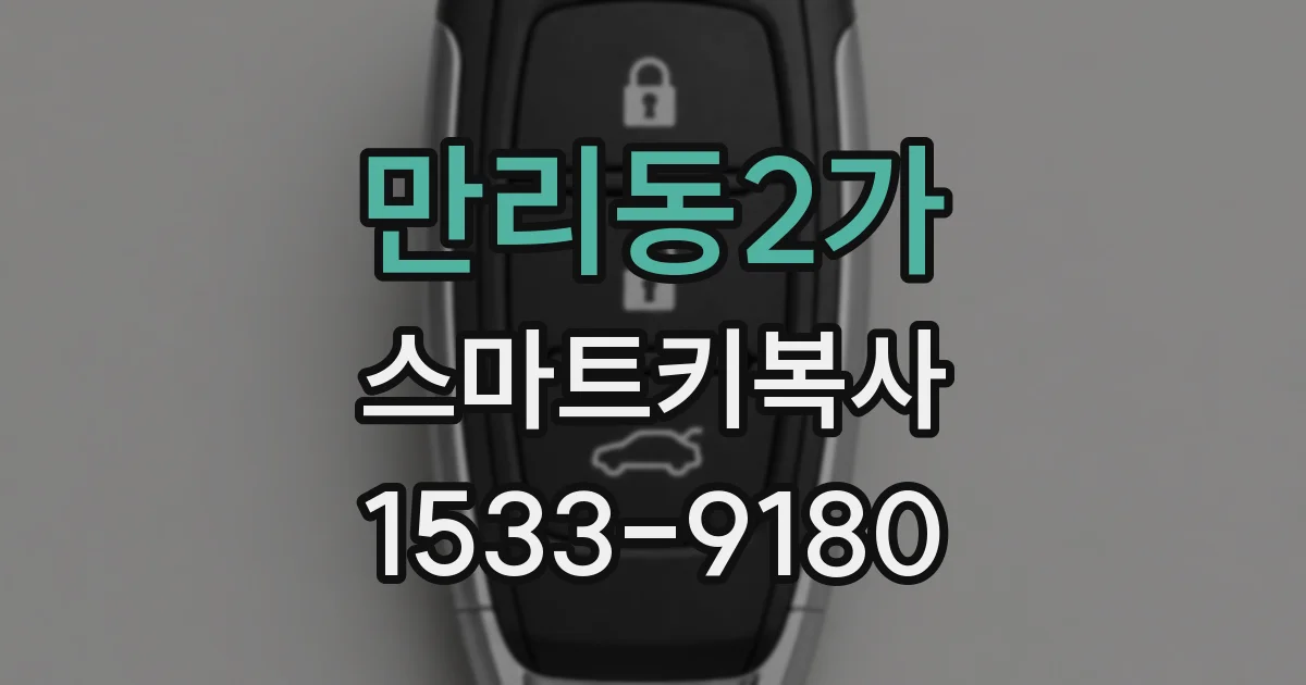 만리동2가 스마트키복사