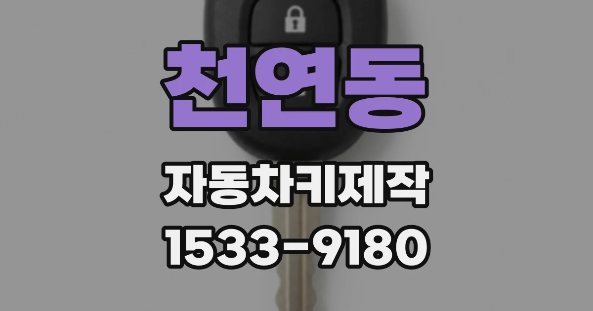 천연동 자동차키제작