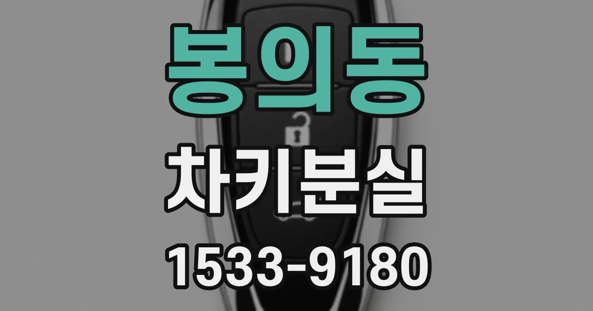 봉의동 차키분실