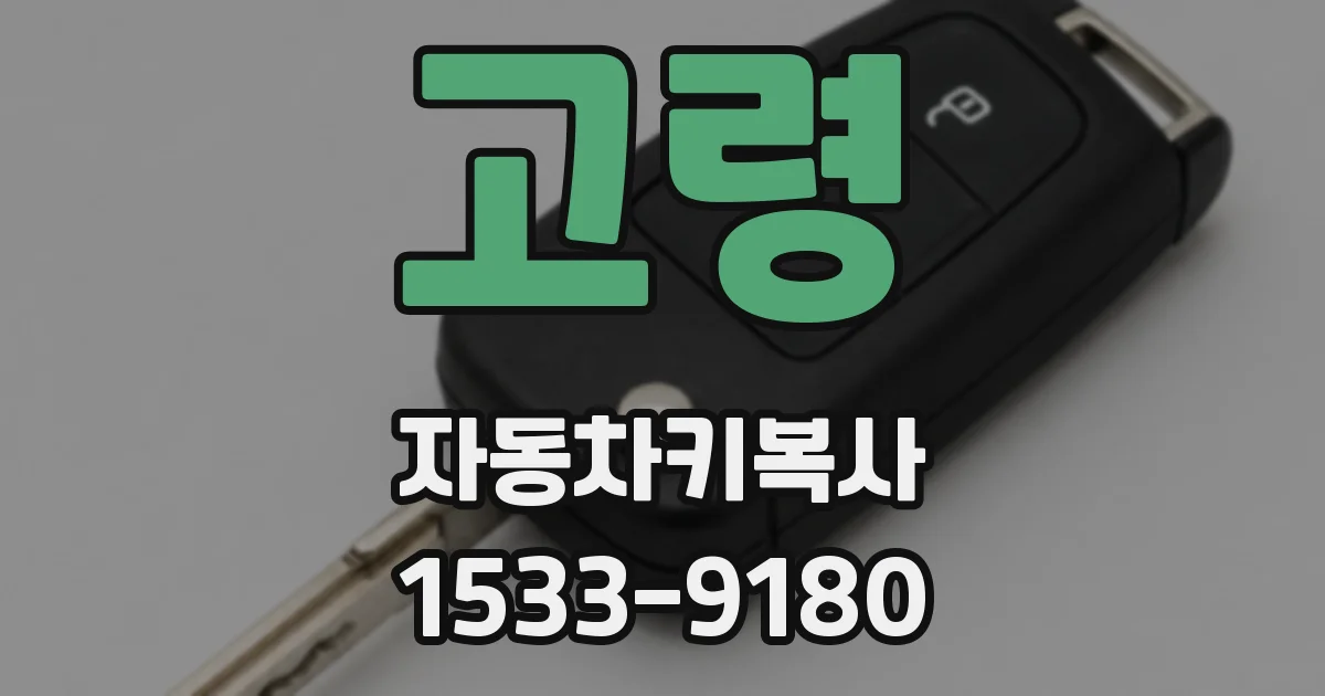 고령 자동차키복사