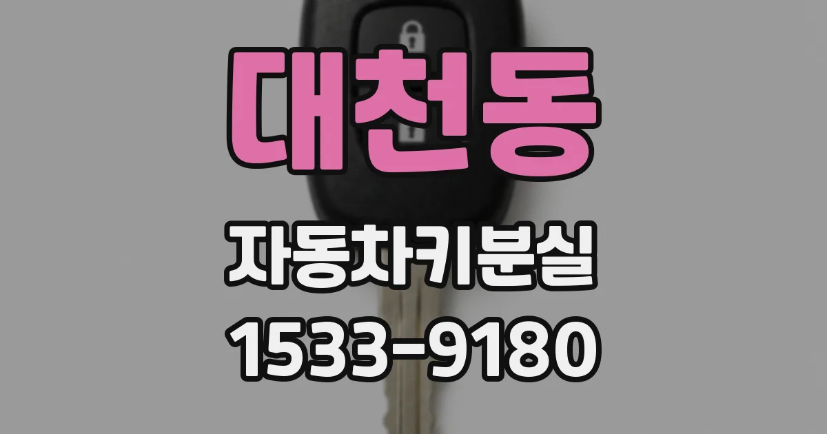 대천동 자동차키분실