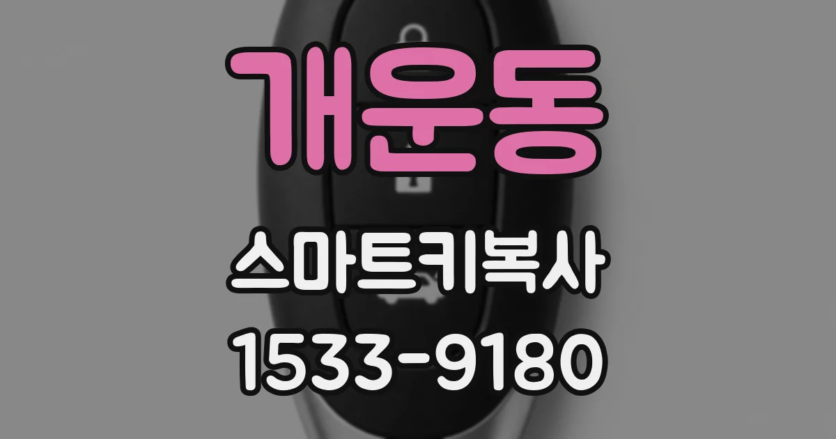 개운동 스마트키복사