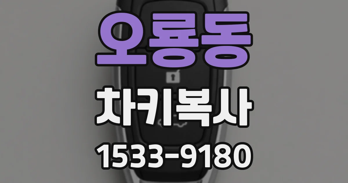 오룡동 차키복사