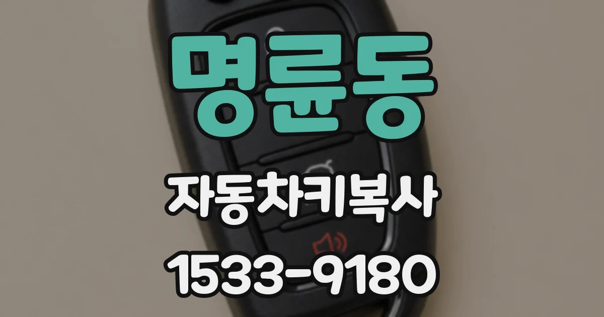 명륜동 자동차키복사