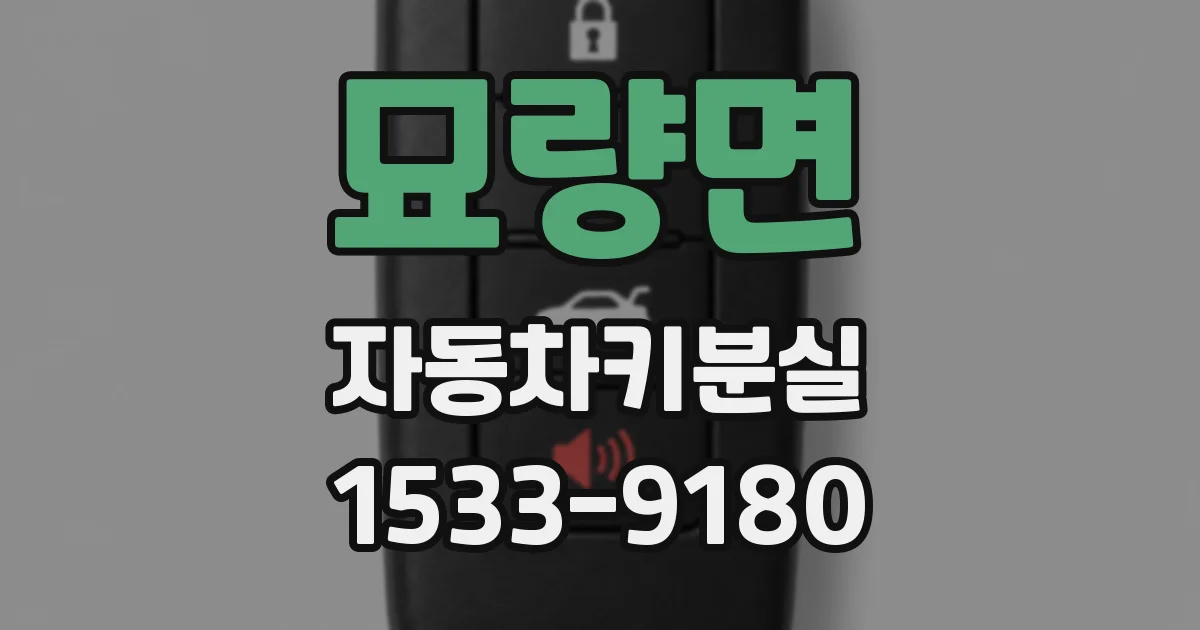 묘량면 자동차키분실