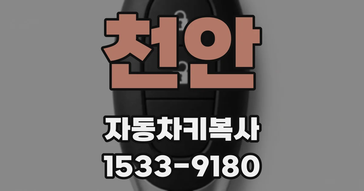 천안 자동차키복사
