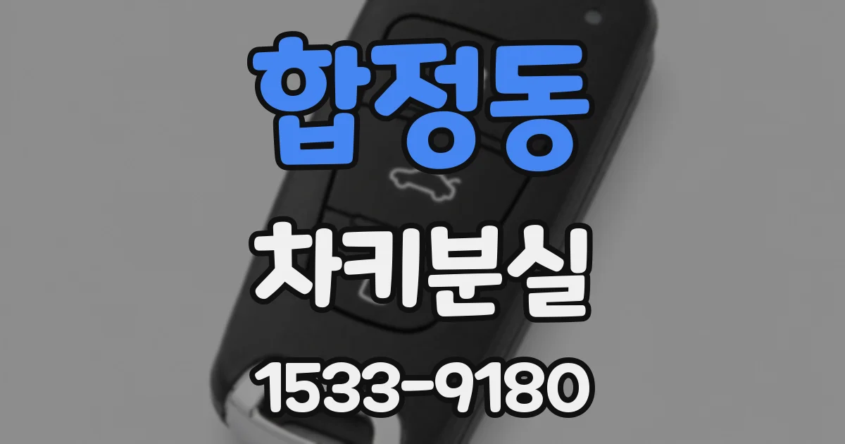 합정동 차키분실