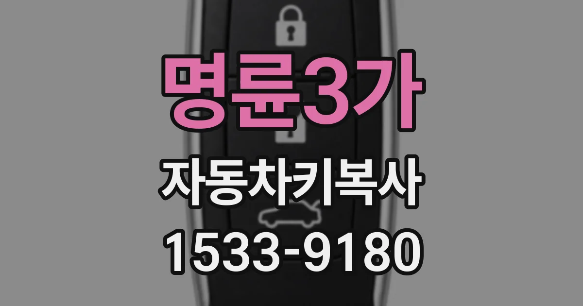 명륜3가 자동차키복사