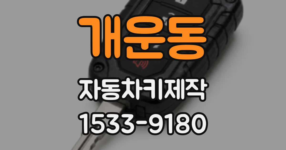 개운동 자동차키제작