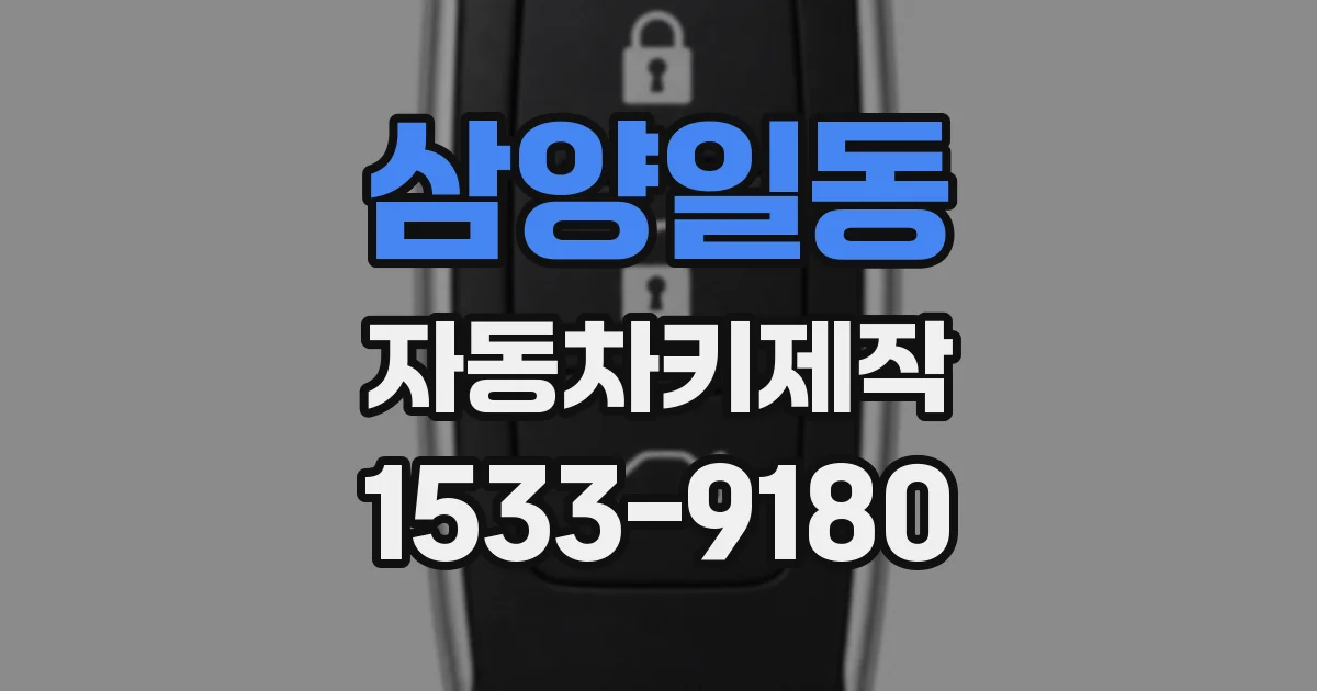 삼양일동 자동차키제작