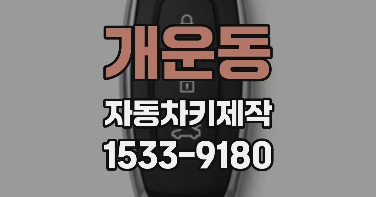 개운동 자동차키제작