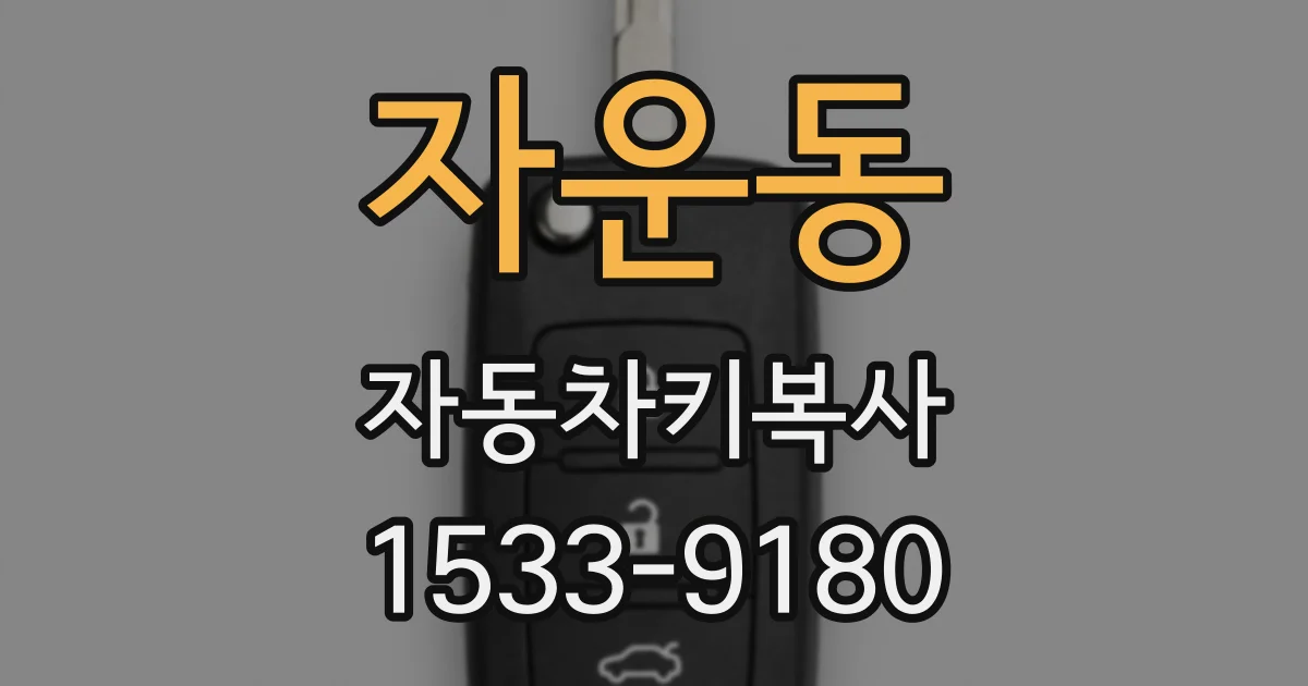 자운동 자동차키복사