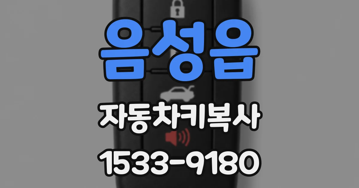 음성읍 자동차키복사