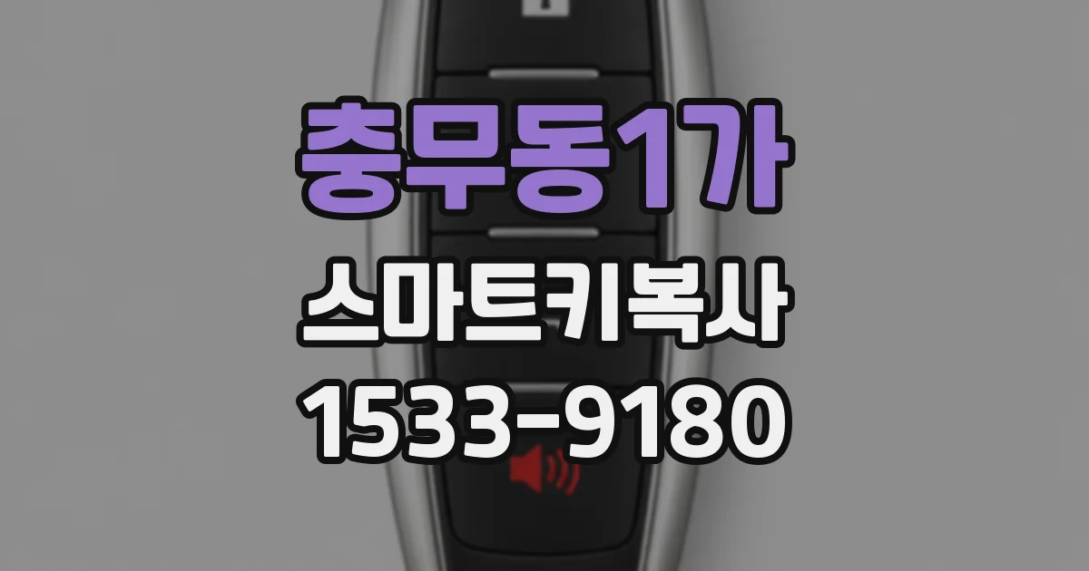 충무동1가 스마트키복사
