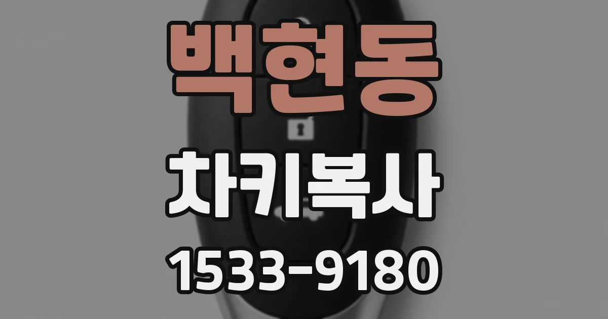 백현동 차키복사