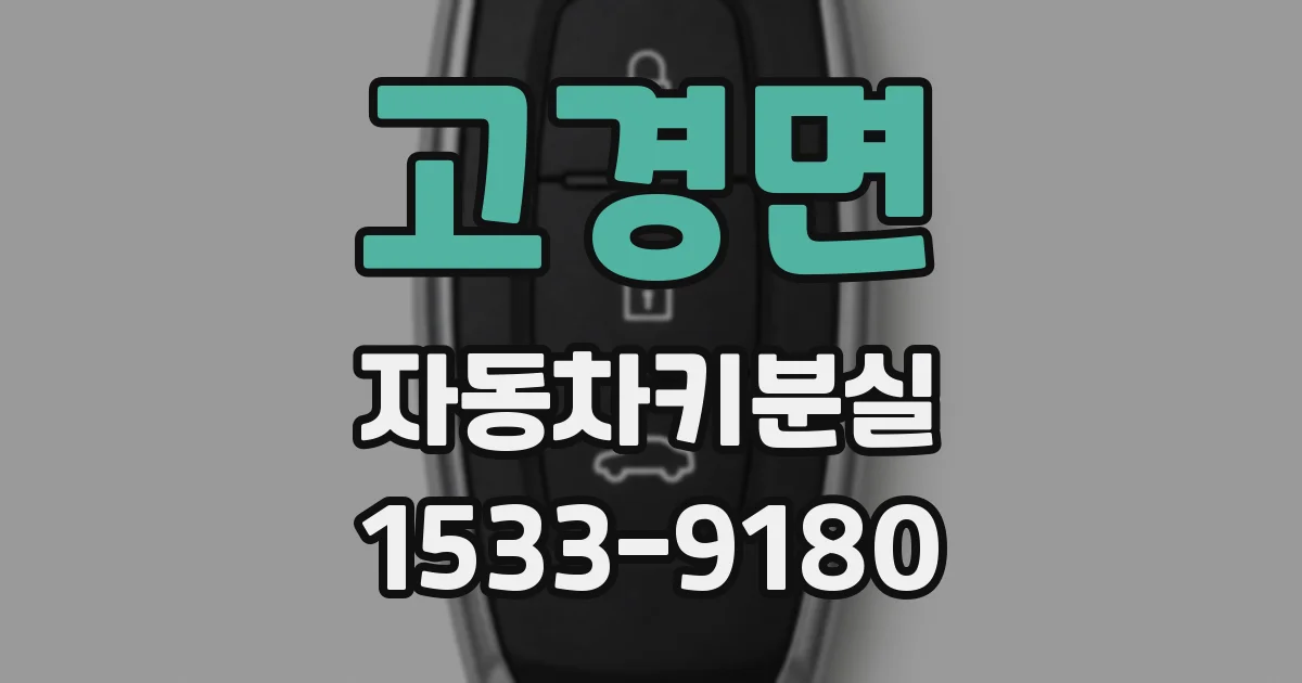 고경면 자동차키분실
