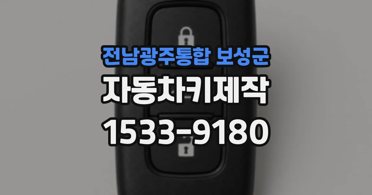전남광주통합 보성군 자동차키제작